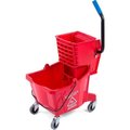 Carlisle Foodservice Carlisle Commercial Mop Bucket with Side-Press Wringer 26 Quart, Red - 3690805